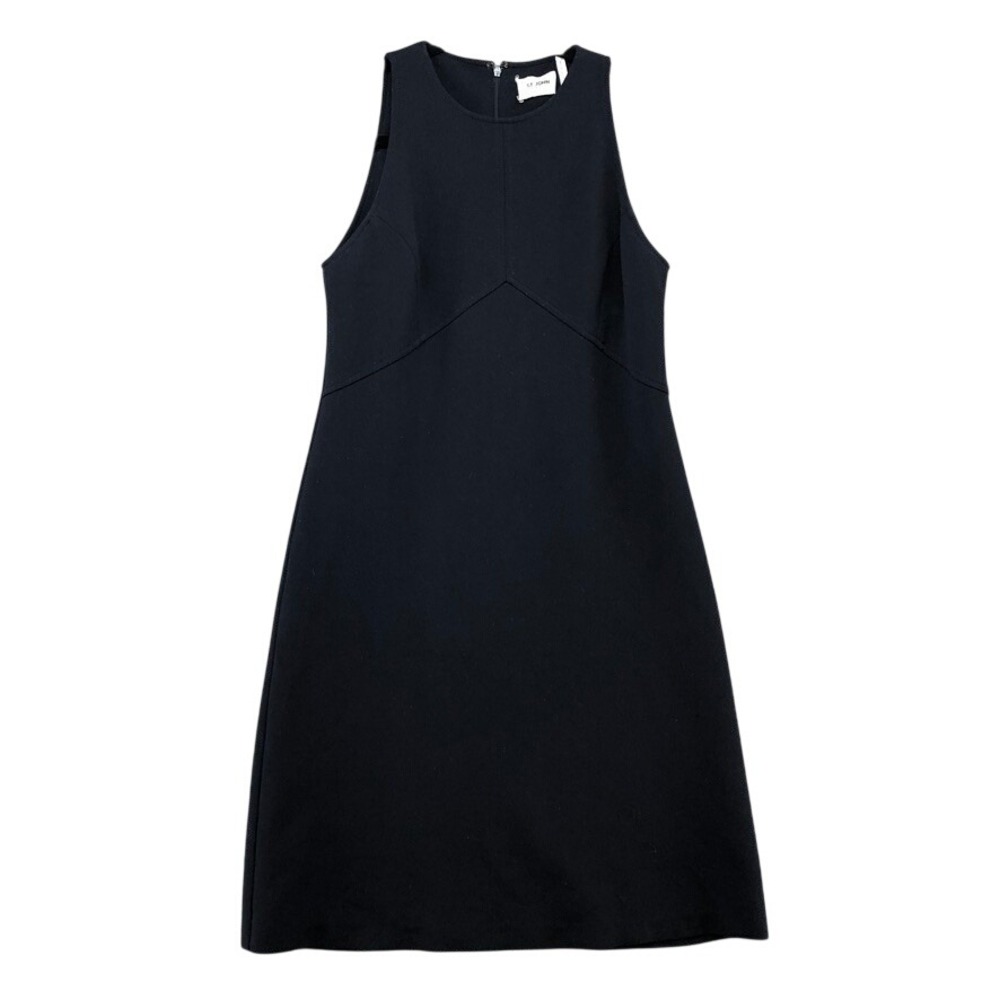 St. John Shift Dress Womens 6 Navy Blue Sleeveless A-Line Mini Classic Career